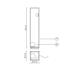 Lampadaire, Abachina, indoor, noir, LED, dim, 3000k, 410 lm, Ø22,5cm, H103cm - Karman
