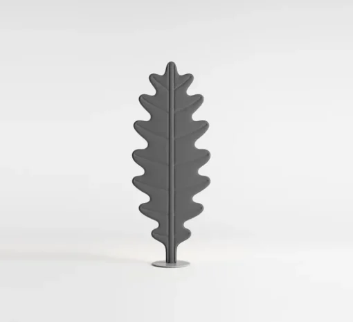 Lampadaire acoustique, Eden F2 feuille de chêne, gris fumé, LED, 2700K, 3500 lm, L70cm, H180cm - Rotaliana