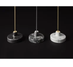 Lampadaire, Alzabile, blanc brillant, laiton, marbre noir, LED, 2700K, 806lm, L38cm, H216cm - Tato Italia