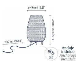 Lampadaire, Amphora 1, marron, IP66, Ø49cm, H77,5cm - Bover