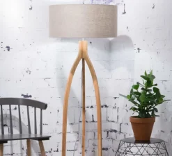 Lampadaire, Annapurna 6030, Bambou / lin, H159cm - Good&Mojo