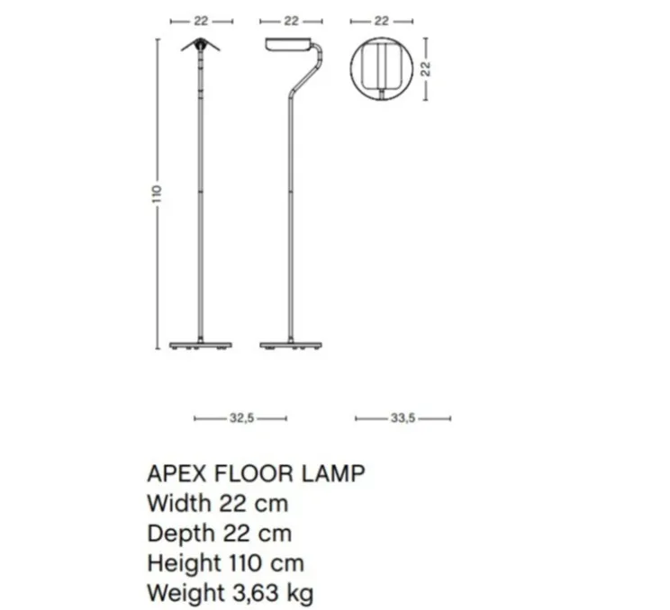 Lampadaire, Apex, rose, L32,5cm, H110cm - HAY