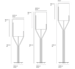 Lampadaire, Arborescence L, Blanc et laiton, Ø40cm, H150cm - CVL