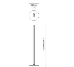 Lampadaire, ARTES, laiton, LED, 2700k, , Ø30cm, H122cm - Cto lighting