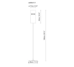 Lampadaire, Aspen, F17, citron, gris, H170cm - B-LUX