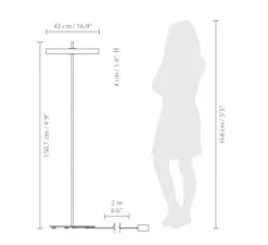 Lampadaire, Asteria floor, anthracite, LED, 3000K, 1100lm, Ø43cm, H150cm - Umage