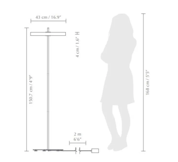Lampadaire, Asteria floor, vert, LED, 3000K, 1100lm, Ø43cm, H150cm - Umage