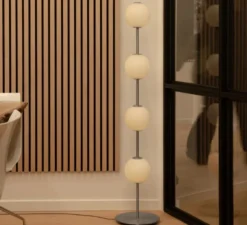 Lampadaire, Audrey, acier, LED, dim, 2700K, 1740 lm, Ø26cm, H127,6cm - Umage