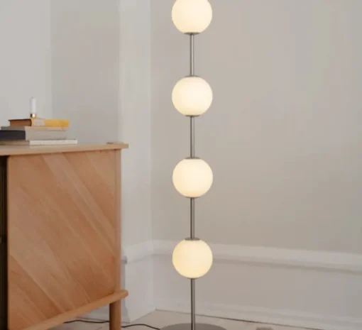 Lampadaire, Audrey, acier, LED, dim, 2700K, 1740 lm, Ø26cm, H127,6cm - Umage
