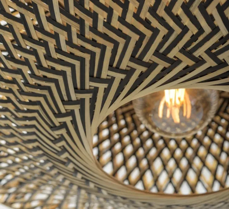 Lampadaire, Bali M, naturel et noir, L36cm, H176cm - Good&Mojo