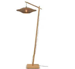 Lampadaire, Bali M, naturel et noir, L36cm, H176cm - Good&Mojo