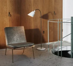 Lampadaire, BELLEVUE, blanc, laiton bronze, EDITION SPECIALE - 120ème ANNIVERSAIRE, H130cm - Andtradition