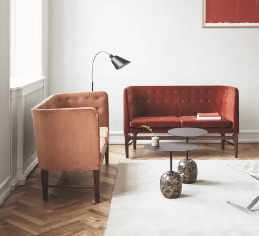 Lampadaire, BELLEVUE, noir, laiton, H130cm - Andtradition