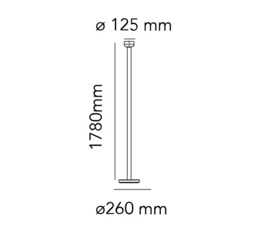 Lampadaire, Bellhop, cioko, LED, 2700K, 1023lm, Ø26cm, H178cm - Flos