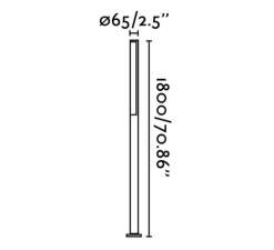 lampadaire, BERET-3, gris, 0LED, 4000K, 625lmL6,5cm, H180cm - Faro