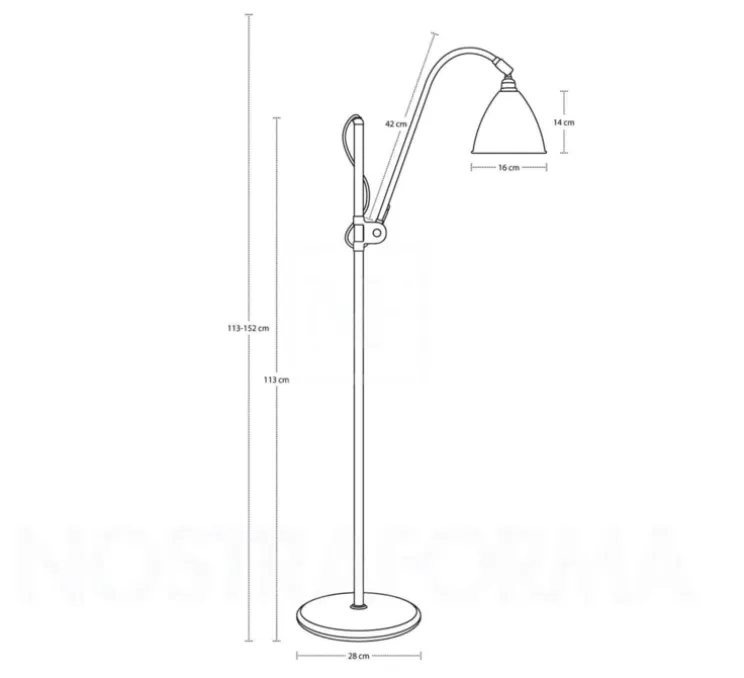 Lampadaire, Best-Lite BL3 small, blanc, Ø28cm, H113-152cm - Gubi