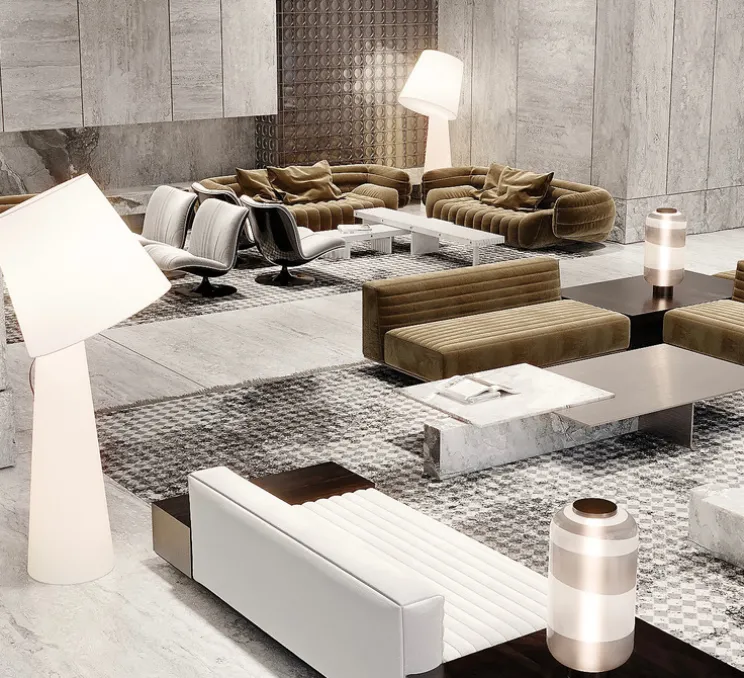 Lampadaire, Big Brother, blanc, Ø70cm, H180cm-Alma light