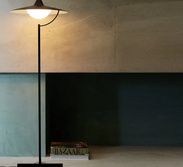 Lampadaire, Biny Floor, noir, LED, dim, 2700K, 900 lm, Ø55cm, H159,8cm - DCW éditions Paris