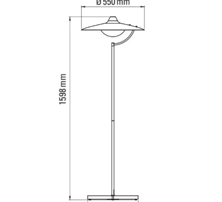Lampadaire, Biny Floor, noir, LED, dim, 2700K, 900 lm, Ø55cm, H159,8cm - DCW éditions Paris