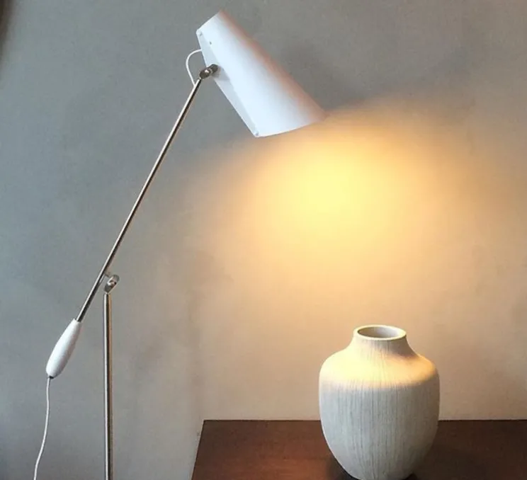 Lampadaire, Birdy, blanc, H133cm, L67cm - Northern