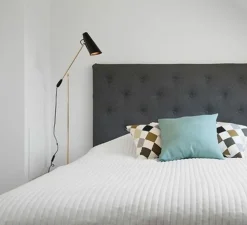 Lampadaire, Birdy, noir, laiton, H133cm, L67cm - Northern