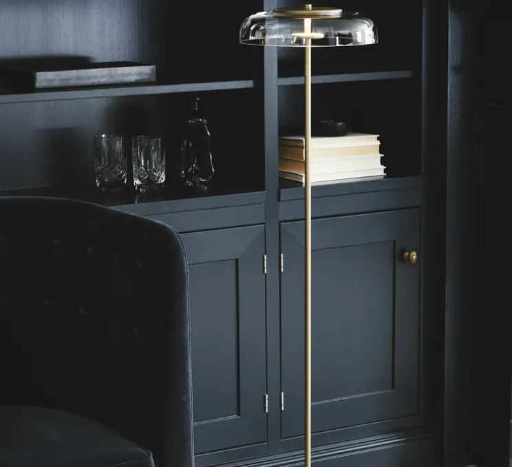 Lampadaire, Blossi, or, transparent, Ø29cm, H120cm - Nuura