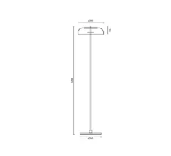 Lampadaire, Blossi, or, transparent, Ø29cm, H120cm - Nuura