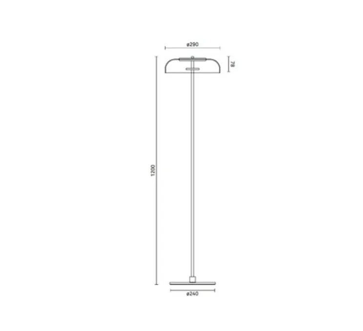 Lampadaire, Blossi, or, transparent, Ø29cm, H120cm - Nuura
