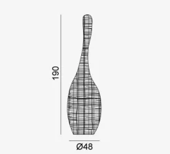 Lampadaire, Bolla L, noir, Ø48cm, H190cm - GERVASONI