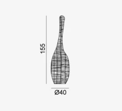 Lampadaire, Bolla M, noir, Ø40cm, H155cm - GERVASONI