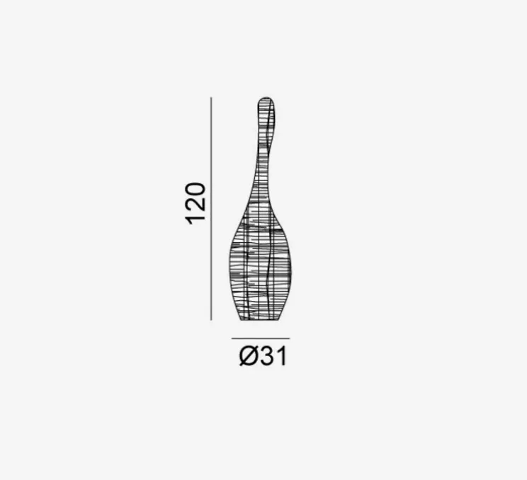 Lampadaire, Bolla S, naturel, Ø31cm, H120cm - GERVASONI
