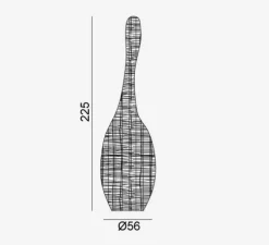 Lampadaire, Bolla XL, blanc, Ø56cm, H225cm - GERVASONI