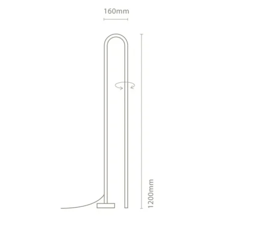 Lampadaire, Bow, noir, LED, dim, 2700K, 2880 lm, L12cm, H120cm - Nexia