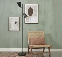 Lampadaire, Bremen, Noir, L45cm, H162cm - It's about Romi