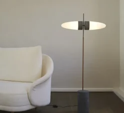 Lampadaire, Bull, gris, blanc, L65cm, H140cm - 101 Copenhagen