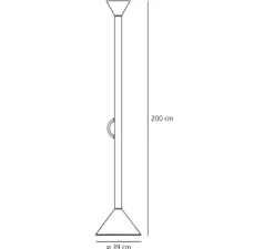 Lampadaire, Callimaco, laiton, Ø39cm, H200cm, LED, 3225lm, 2700K - Artemide