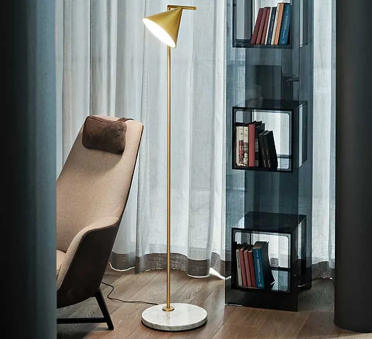 Lampadaire, Captain Flint, laiton, LED, 2700K, 557lm, Ø37,3cm, H153cm - Flos