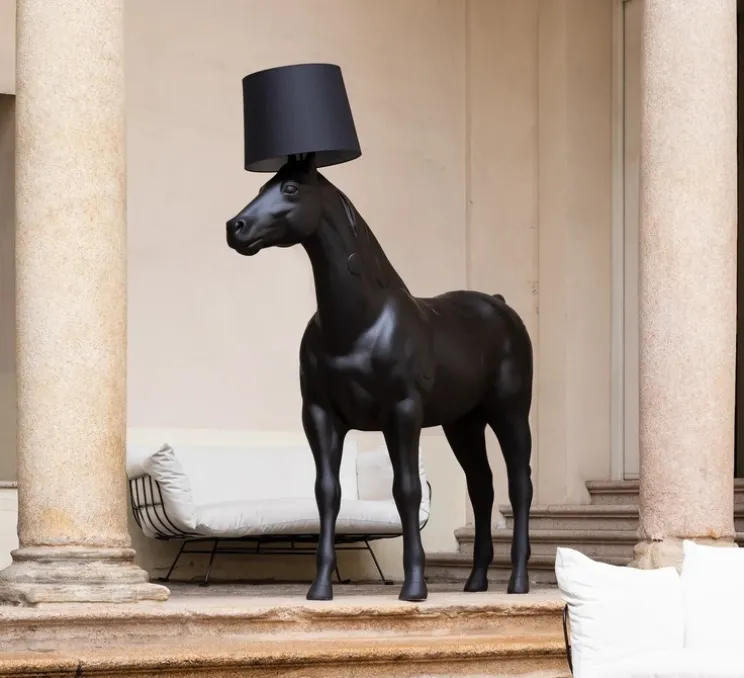 Lampadaire, Cheval, Horse Lamp, noir, L230cm, H240cm - Moooi