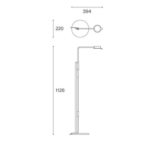 Lampadaire, Chipperfield F, acier foncé, LED, 2700K, 690lm, L22cm, H112,6cm - Wastberg