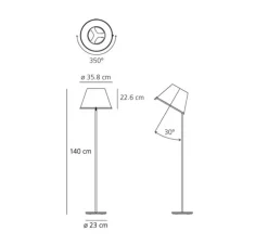 Lampadaire, Choose, parchemin et gris anthracite, Ø35,8cm, H140cm - Artemide