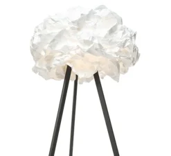 Lampadaire, Cloud, blanc, pied noir, H109cm - Proplamp