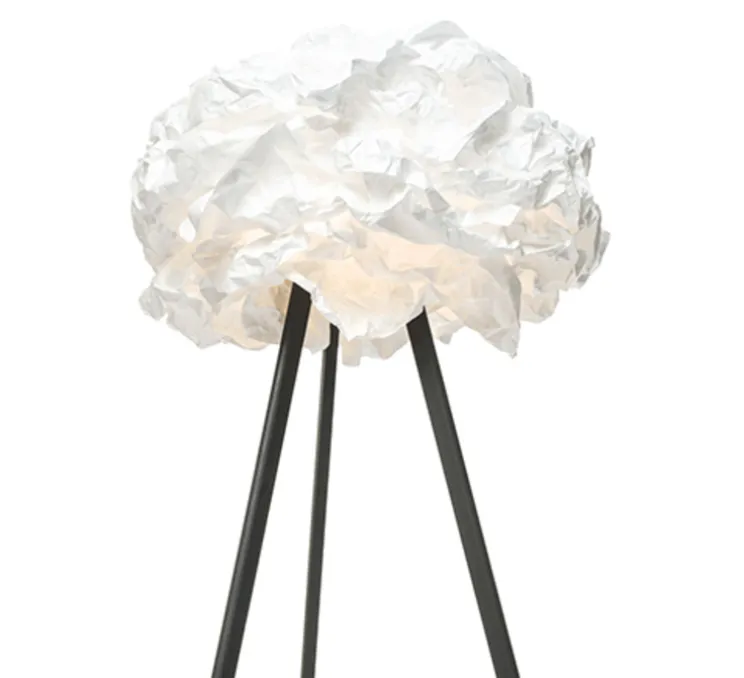 Lampadaire, Cloud, blanc, pied noir, H109cm - Proplamp