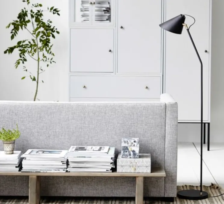 Lampadaire, Club, noir, L18cm, H130cm - House Doctor
