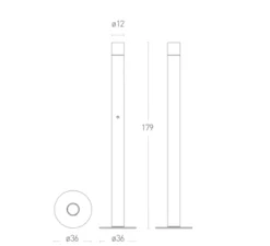 Lampadaire, Concorde, noir, LED, Ø12cm, H178cm - LUMEN CENTER