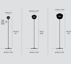 Lampadaire, Contour 300, blanc perle, LED, dim, 1800-3000K, Ø30cm, H157,5cm - A-N-D