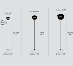 Lampadaire, Contour 300, jaune citrine, LED, dim, 1800-3000K, Ø30cm, H157,5cm - A-N-D