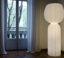 Lampadaire, Cucun, blanc, led, 3000k, Ø77cm, H190cm - Slide