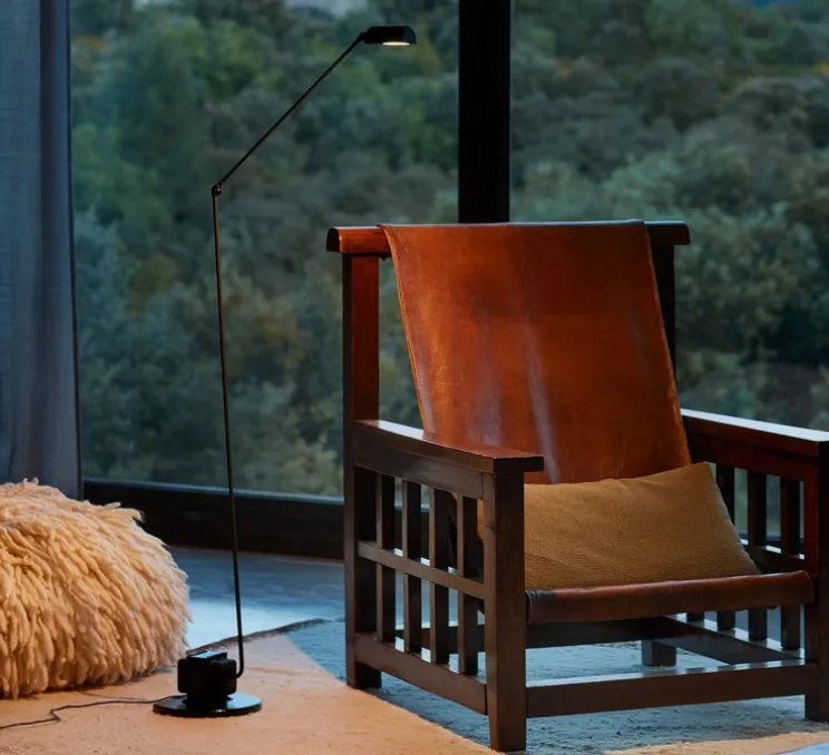 Lampadaire, Daphine Terra Led, Noir soft touch, LED, 2700K, 622 lm, L21cm, H136cm - Lumina