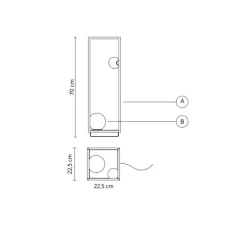 Lampadaire d'extérieur, Abachina, blanc, IP65, LED, 3000k, 410 lm, Ø22,5cm, H70cm - Karman