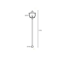Lampadaire d'extérieur, Betulle 2057, Laiton vieilli, IP43, Ø21,5cm, H177cm - Moretti Luce